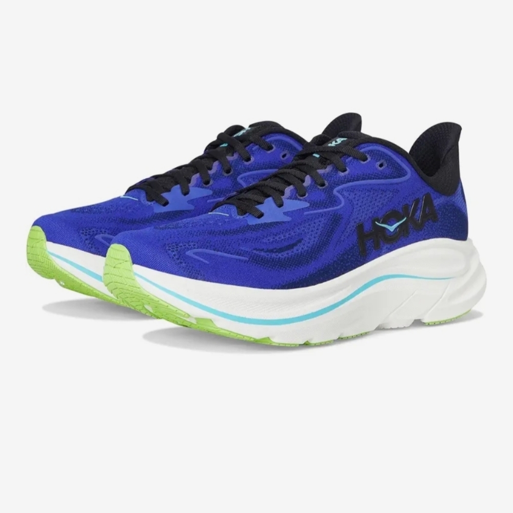 Brand New In Box Hoka Vibrant Blue and Lime Athletic Shoes Mens Size 9 D